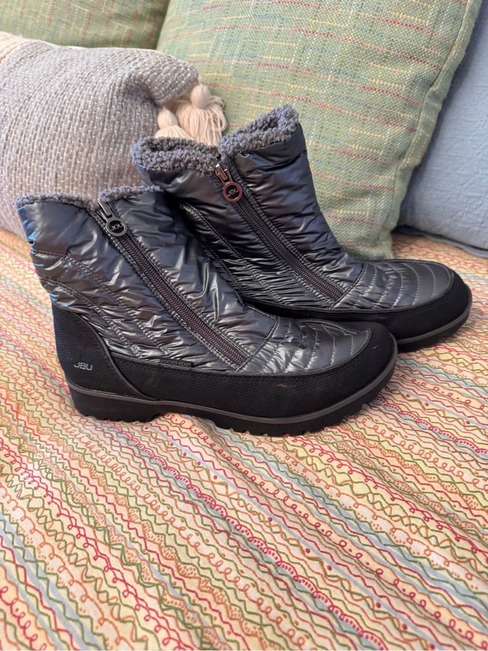 JBU by Jambu Snowbird Weather-Ready Quilted Winter Boots Gunmetal Size 9M